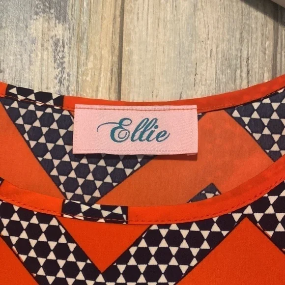 ELLIE Crisscross Back Red printed Blouse | Size small - Picture 4 of 12